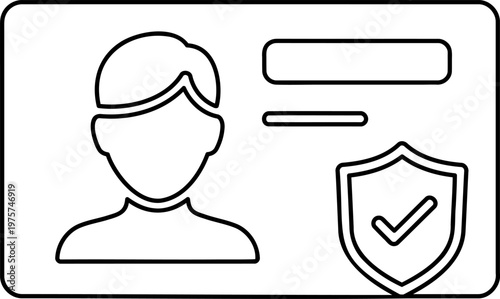 Identity verification profile icon for secure account signup and mobile app login screens