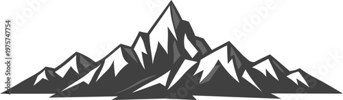 Symmetrical Ganesh Himal peak logo vector, modern alpine mountain emblem design