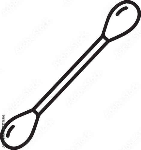 Premium sterile cotton swab tip icon for medical diagnostics, laboratory testing, healthcare documentation, clinical sampling, and microbiology research applications—ideal for infographics