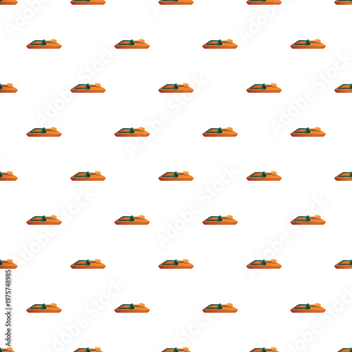 Mouse traps with cheese bait repeating on a white background, representing risk and control