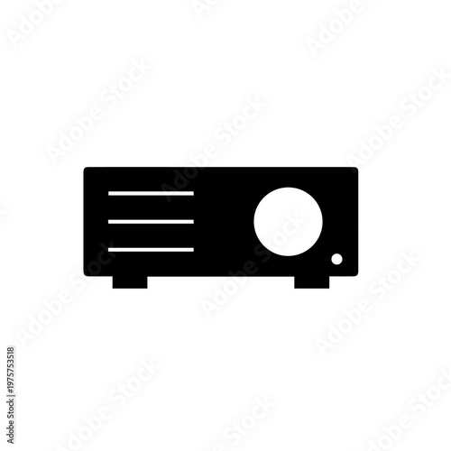 Projector Icon Vector Illustration – Multimedia Device for Presentation and Cinema Use