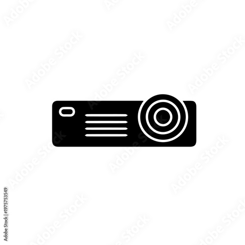 Projector Vector Icon – Multimedia Presentation and Cinema Projection Device Illustration
