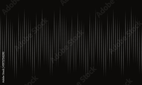 Photos Abstract digital sound wave equalizer with white glowing dots on black backgroun