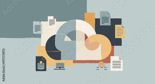 Business productivity concept with office supplies and documents