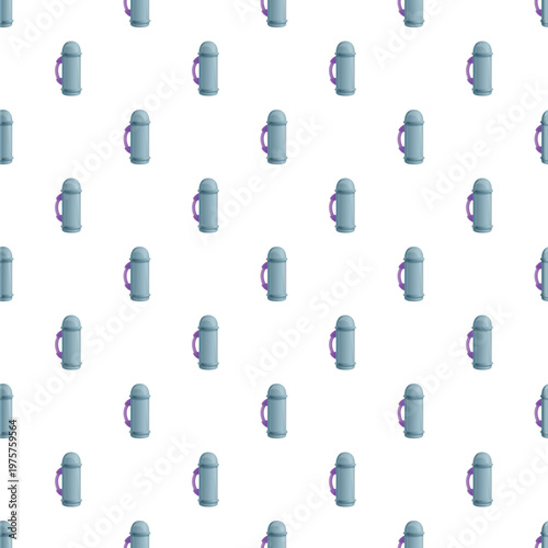 Insulated beverage containers forming a seamless pattern on white