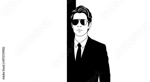 Businessman in sunglasses and suit