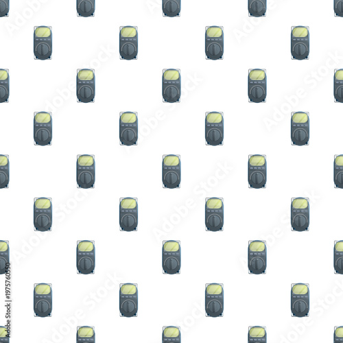 Digital multimeters forming a repeating pattern, representing testing and electrical measurement