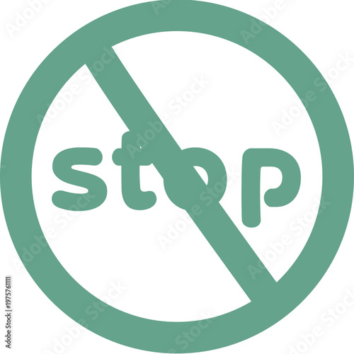 초록 심플 멈춤 아이콘