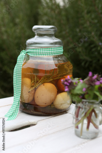 Soleier im Glas mit Schleife