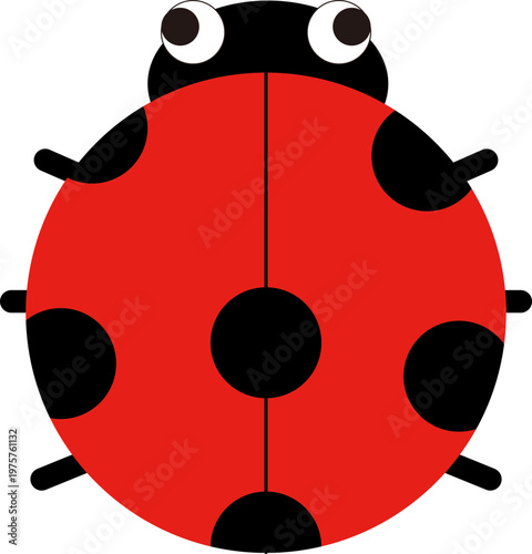 심플한 귀여운 빨간 무당벌레 