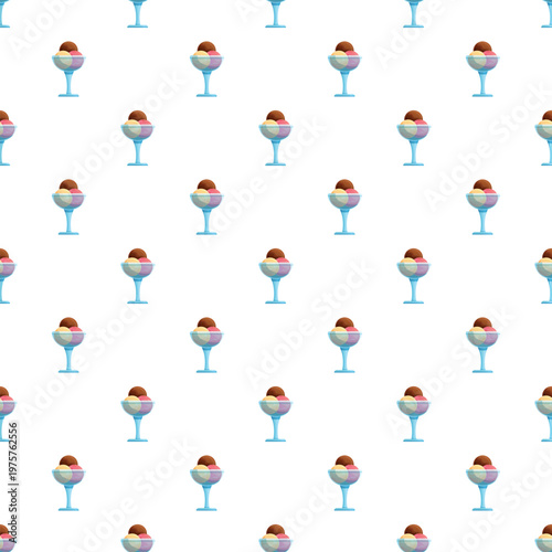 Ice cream sundaes form a seamless dessert background pattern