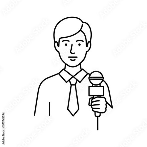 Man With Microphone in Job Interview Setting