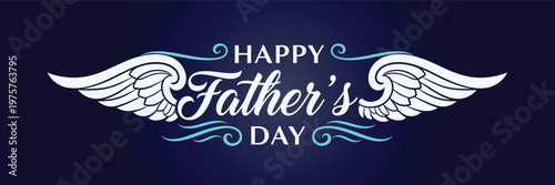 Happy father's day angel wings celebration design