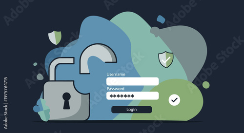 Cloud Security Login Page Illustration
