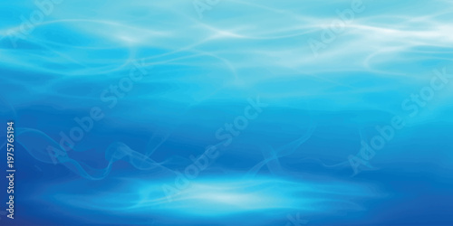 Abstract background featuring soft blue water ripples with light rays filtering through the depths