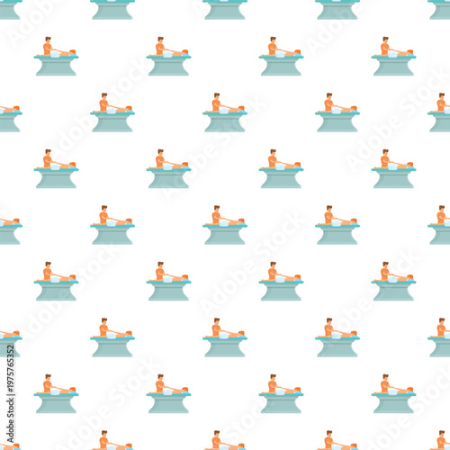 Man receiving massage therapy on a spa table, creating a seamless background pattern