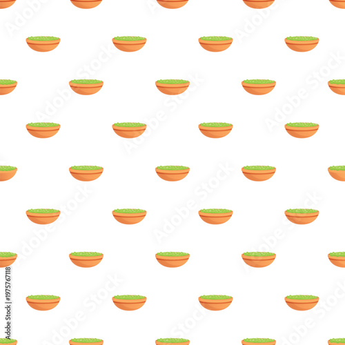 Guacamole bowl dip seamless cartoon pattern background