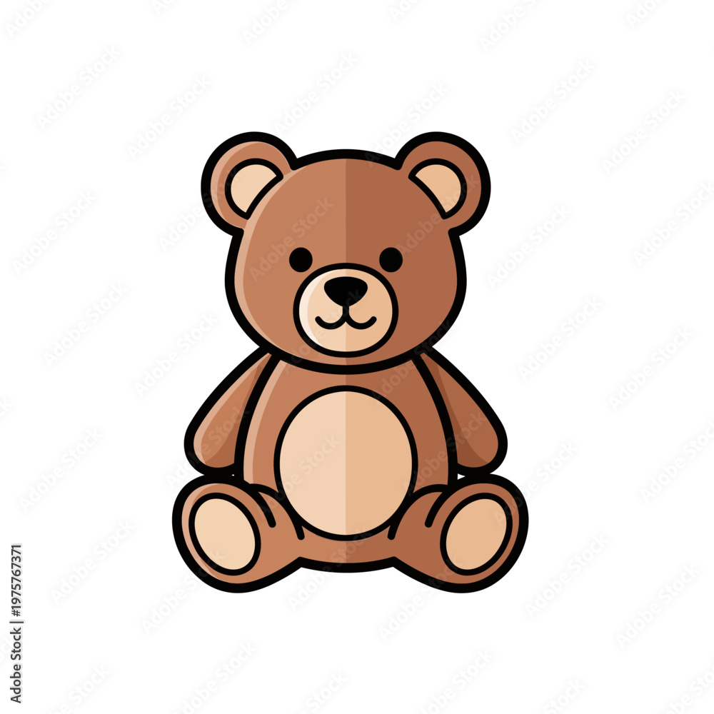 Fototapeta premium Cute Teddy Bear Icon - Adorable Cartoon Toy for Kids and Playtime