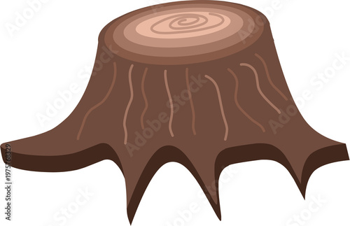 Cartoon Tree Stump Illustration