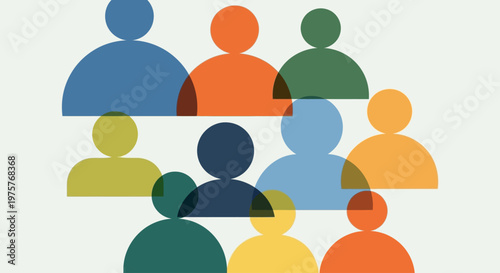 Diverse group of people icons in different colors