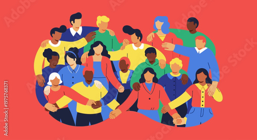 Diverse group of people holding hands in a circle