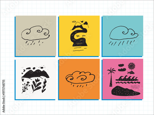Hand-drawn Nature and Weather Elements Collection