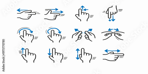 Vector illustration of people with toothbrushes and icons set