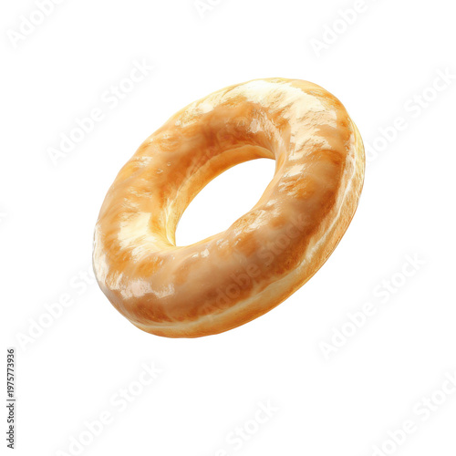 Glazed Donut with a Soft Texture and Golden Brown Finish, Perfect for Breakfast or Snacks on transparent background