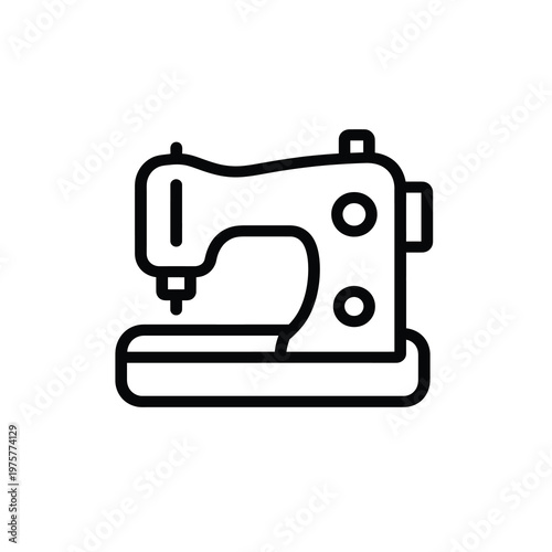 Vector of a classic sewing machine on a plain background.