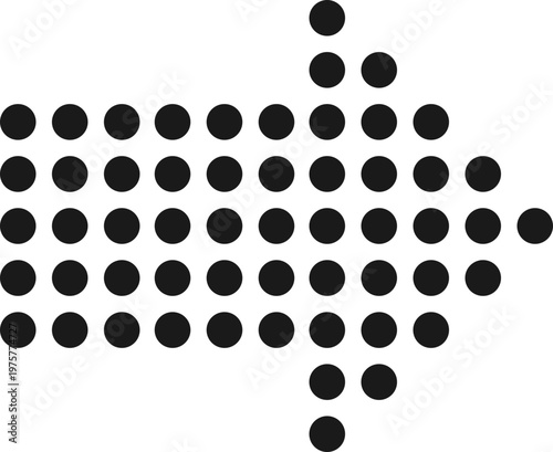 Black Arrow Made of Dots