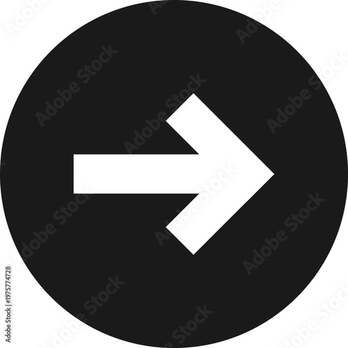 Black Circle With White Arrow