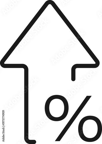 Upward Percentage Growth Icon