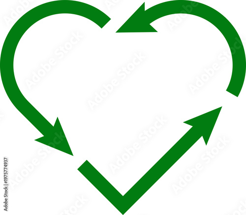 Green Heart Cycle Symbol