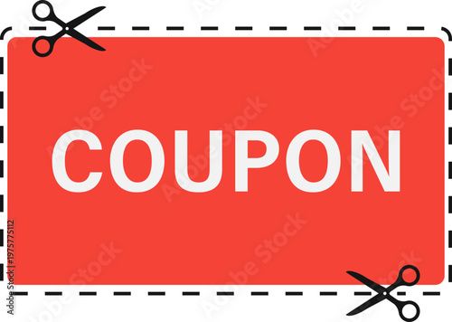 Red Coupon With Scissors