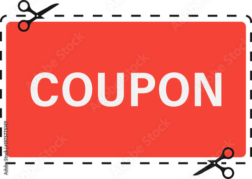 Red Coupon With Scissors