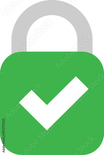 Green Padlock With Check Mark