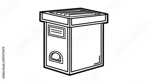 Mailbox with slot and flag.