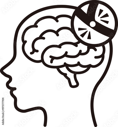 Brain stroke ischemic stroke icon human head medical illustration