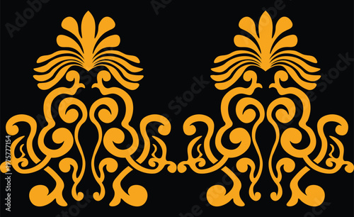 Floral pattern. wood carving pattern