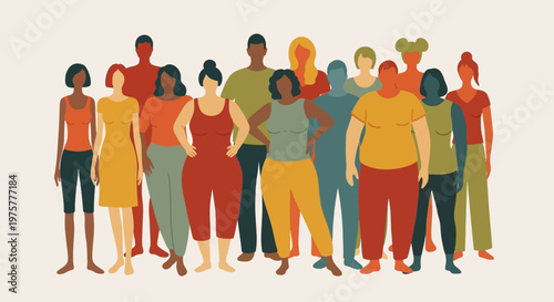 Diverse group of people standing together in unity and solidarity