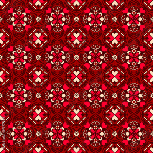 heart fabric pattern seamless geometric design.
