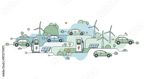 Eco friendly transportation and renewable energy concept