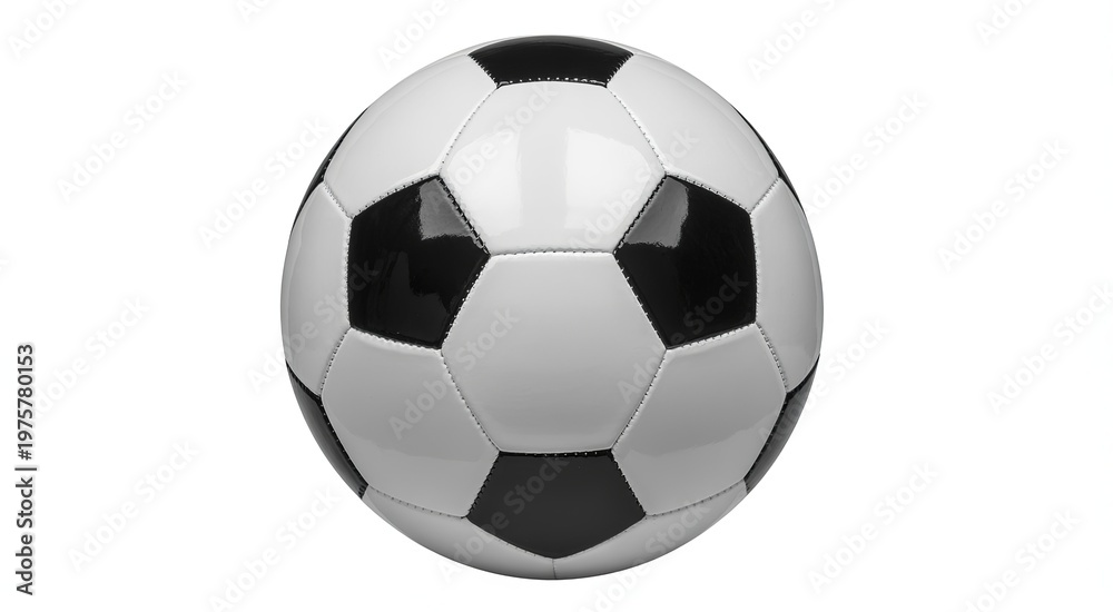 Naklejka premium Classic black and white soccer ball isolated on white background football sport