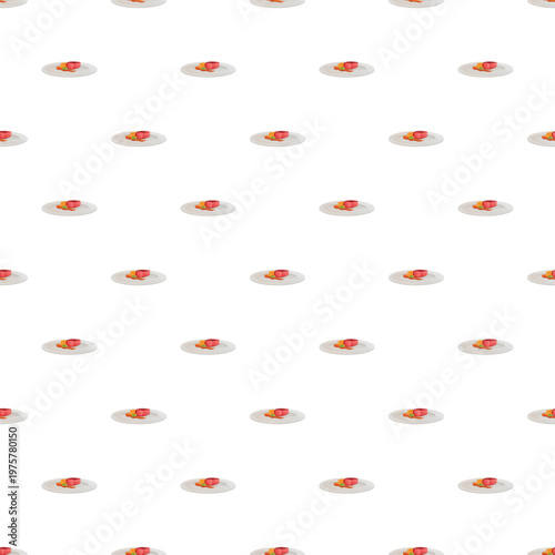 Foto Japanese sushi rolls and dipping bowl forming a repeating background pattern