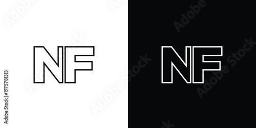 Letter N and F, NF logo design template. Minimal monogram initial based logotype.