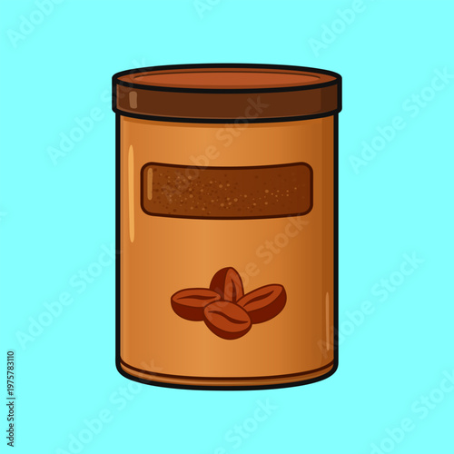 Coffee canister containing ground beans for hot beverage