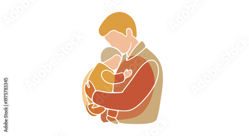 father and child hug warm family moment