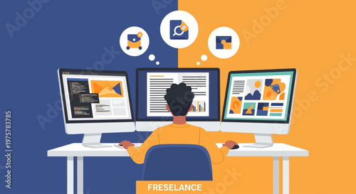 Freelancer working on multiple computers