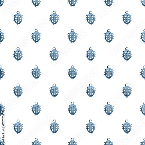Steel hunting traps creating a repeating seamless pattern on a clean white background