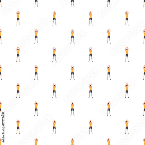 Football referee showing substitute signal as seamless pattern tile